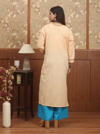 Sandal Beige Hand Kantha Cotton Kurti