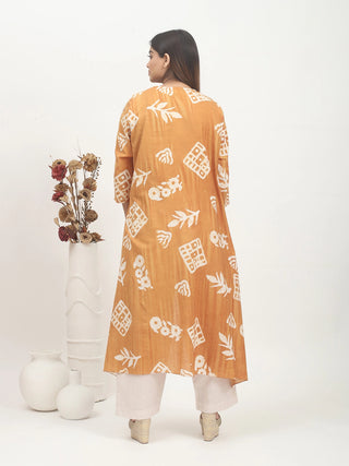 Yellow Ochre Hand Batik Cotton Co-ord Set