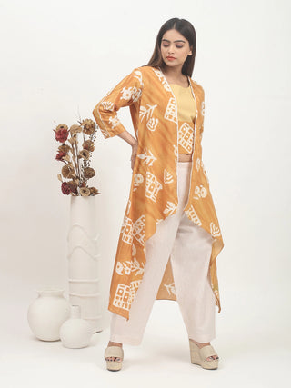 Yellow Ochre Hand Batik Cotton Co-ord Set