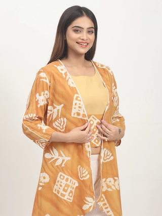 Yellow Ochre Hand Batik Cotton Co-ord Set