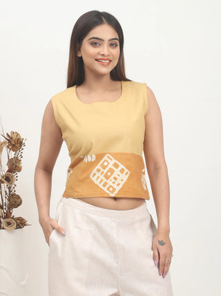 Yellow Ochre Hand Batik Cotton Co-ord Set