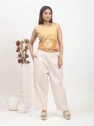 Yellow Ochre Hand Batik Cotton Co-ord Set