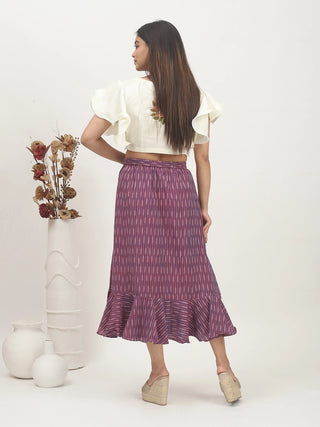 Plum Motion – Ikkat Cotton Flared Skirt