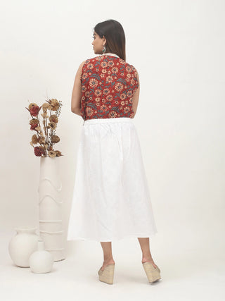 Garden Story – Hand-Painted Cotton Skirt