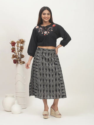 Heritage Lines – Ikkat Cotton A-Line Skirt