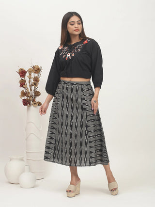 Heritage Lines – Ikkat Cotton A-Line Skirt