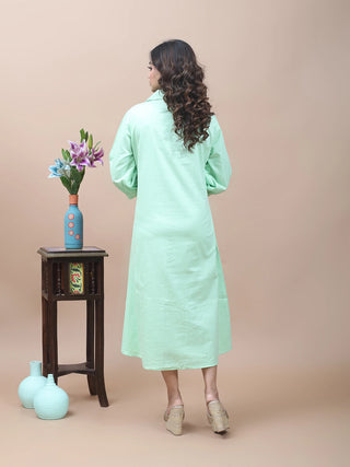 Mint Meadow – Embroidered Appliqué Dress