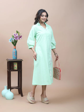 Mint Meadow – Embroidered Appliqué Dress