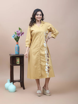 Desert Bloom – Appliqué Cotton Dress