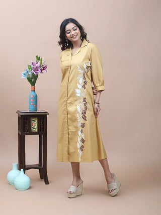Desert Bloom – Appliqué Cotton Dress