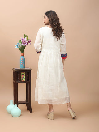 Heritage Layers – Mul Chanderi Jamdani Jacket Dress