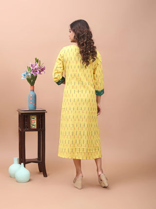 Sunlit Craft – Ikkat & Kantha Fusion Dress
