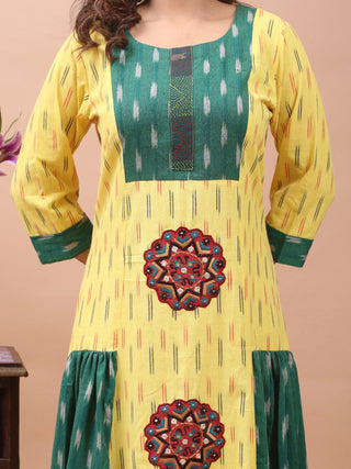 Sunlit Craft – Ikkat & Kantha Fusion Dress