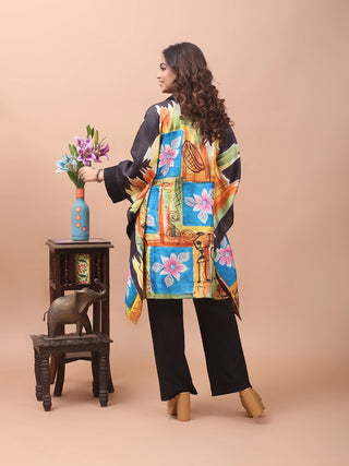 Urban Canvas – Hand-Painted Pure Silk Kaftan