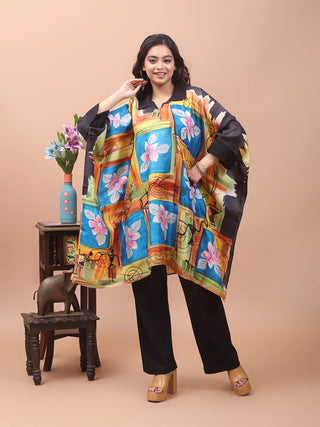 Urban Canvas – Hand-Painted Pure Silk Kaftan