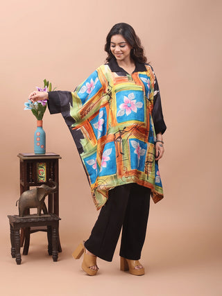 Urban Canvas – Hand-Painted Pure Silk Kaftan