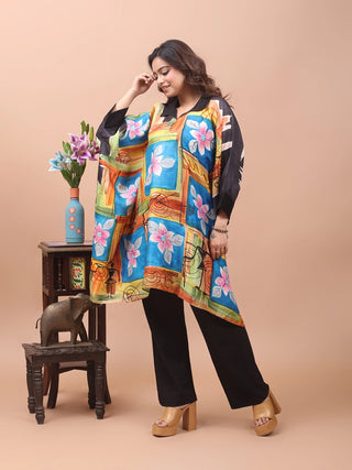 Urban Canvas – Hand-Painted Pure Silk Kaftan