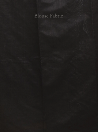 Black & Antique Gold Chhattisgarh Raw Silk Saree with Bold Temple Borders