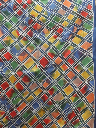 Royal Blue Bishnupur Katan Silk Saree with Madhubani-Inspired Hand Batik Motifs