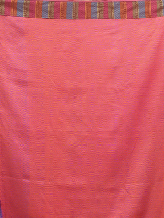 Denim Blue Silk Cotton Saree With Hand Gujarati Embroidery