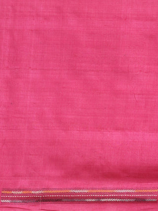 Burnt Orange and Magenta Designer Tussar Silk Saree with Hand Block Print & Kantha Embroidery