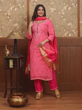 Rani Viraasat – Aari Embroidered Georgette Kurta Set
