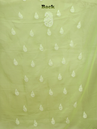 Fresh Green Lucknowi Chikankari Kurti Fabric