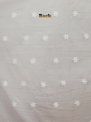 Silver Grey Lucknowi Chikankari Kurti Fabric
