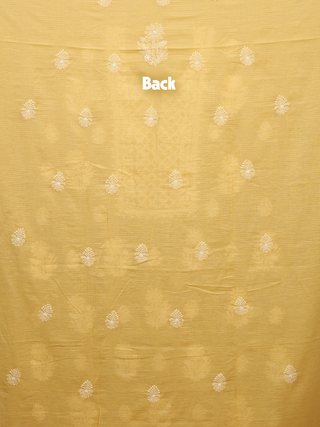 Light Mustard Yellow Kota Chikankari Kurti Fabric