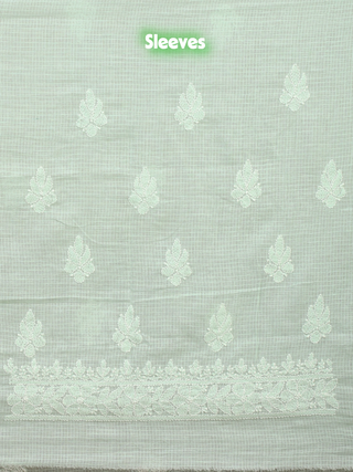 Mint Green Kota Chikankari Kurti Fabric