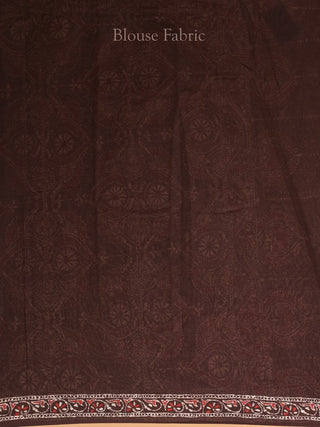 Red, Black & Ivory Pure Mul Cotton Saree with Shoru Tulir Hand Batik