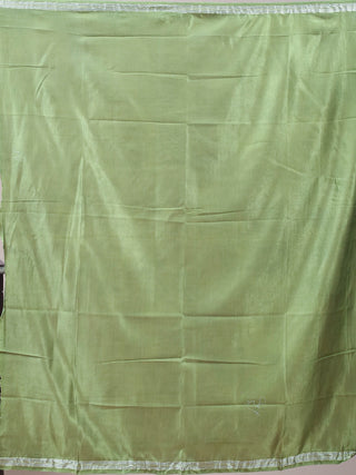 Pallavi – Olive Green and Orange Pure Gajji Silk Saree with Hand Rai Bandhej