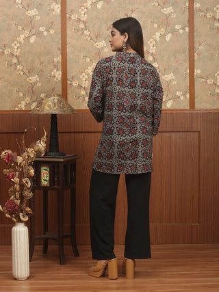 NOIR AJRAKH – Black Natural Dye Cambric Cotton Top