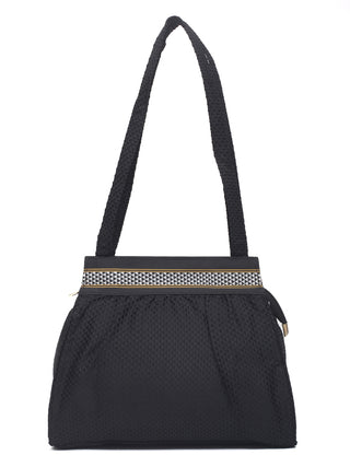 Black Khun Shoulder Bag with Traditional Woven Borders