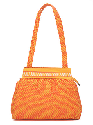 Mustard Yellow Khun Shoulder Bag with Traditional Woven Borders