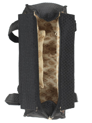 Black Khun Shoulder Bag with Traditional Woven Borders