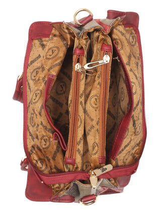 Beige Multicolour Kashmiri Kani Handwoven Leather Hand Bag