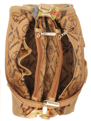 Chartreuse(Lime-Green) Multicolour Kashmiri Kani Handwoven Leather Hand Bag