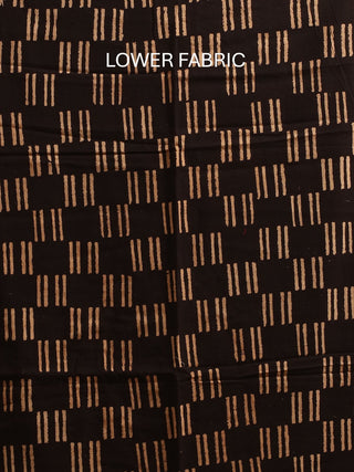 Madder Red And Black Combination Pure Cambric Cotton Dress Material With Authentic Ajrakh Print