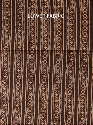 Madder Red And Black Combination Pure Cambric Cotton Dress Material With Authentic Ajrakh Print