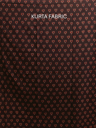 Madder Red And Black Combination Pure Cambric Cotton Dress Material With Authentic Ajrakh Print
