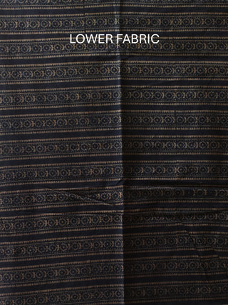 Indigo Blue Three Piece Pure Cambric Cotton Ajrakh Dress Material Featuring A Panel Design