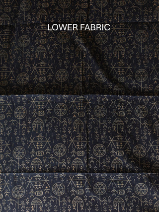 indigo Blue Three Piece Pure Cambric Cotton Ajrakh Dress Material Featuring A Panel Design