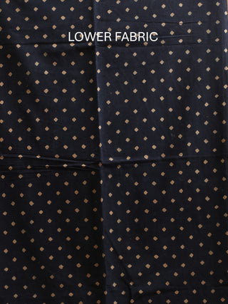 Indigo Blue Three Piece Pure Cambric Cotton Ajrakh Dress Material Featuring A Panel Design