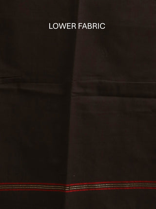 Black Pure Handloom Cotton Three-Piece Dress Material With Multi-colour Jamdani Weaves