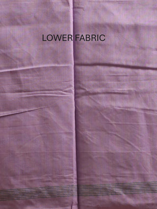 Lavender Colour Pure Handloom Cotton Three-Piece Dress Material With Multi-colour Jamdani Weaves