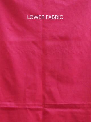 Fuchsia Pure Handloom Cotton Three-Piece Dress Material With Light Golden Zari Jamdani Weaves