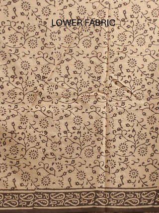 Black & Beige Three-Piece Jaipur Cotton Dress Material With Bagru Print