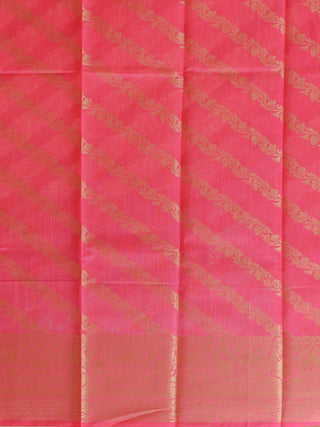 Lotus Pink Banarasi Chanderi Silk Dress Material with Diagonal Zari Vines and Rich Dupatta