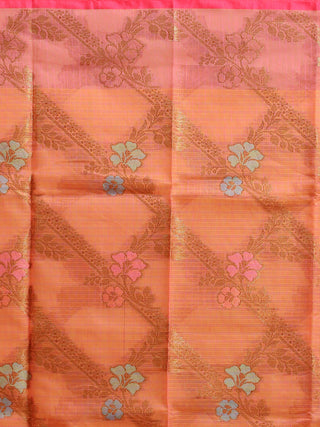 Peach-Pink Banarasi Chanderi Silk Suit with Zari-Woven Dupatta